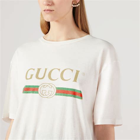 gucci logo white t shirt up close|Gucci t shirt white logo.